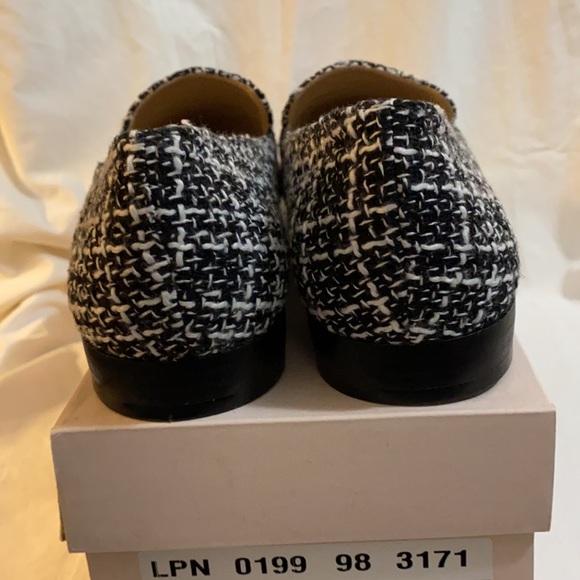 JustFab Kyndria Flats Sz 8 Blk & White Tweed NIB - Picture 3 of 5